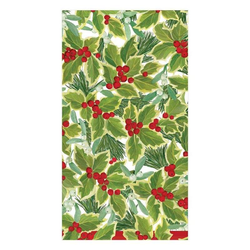 Caspari Holly and Mistletoe Paper Guest Towels - Thumbnail 4
