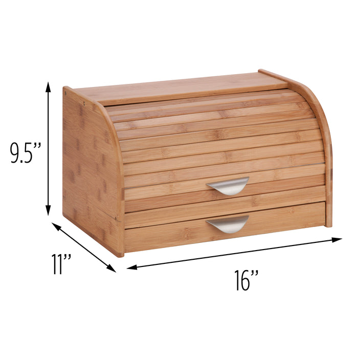 Honey-Can-Do Bamboo Bread Box with Pull-Out Drawer and Cutting Board - Thumbnail 3