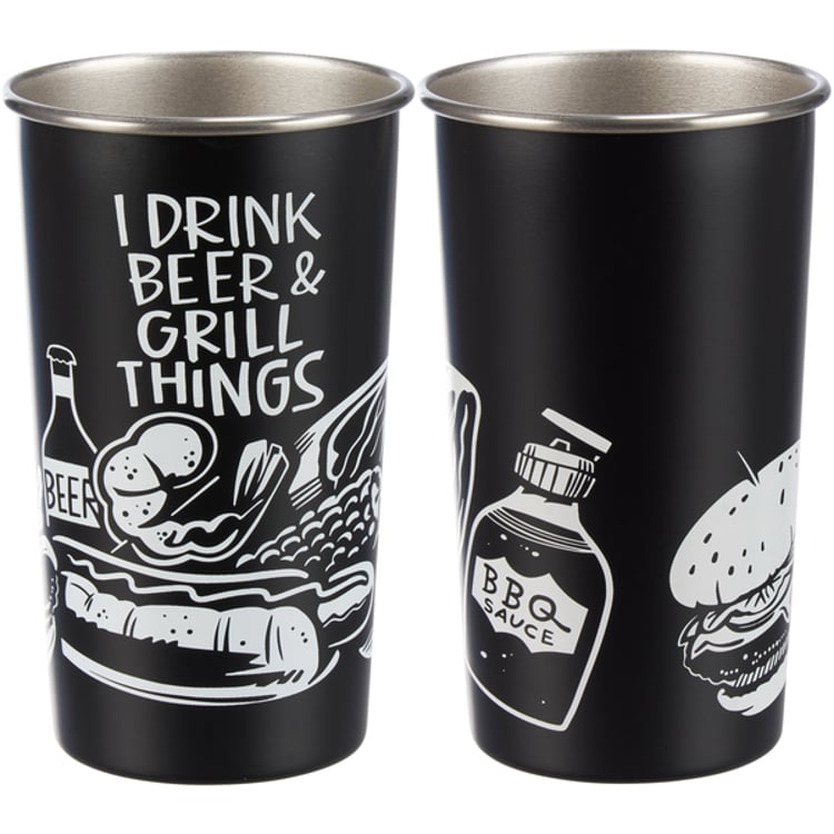 Primitives by Kathy I Drink Beer & Grill Things Tumbler - Thumbnail 2